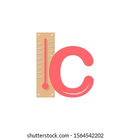 Thermometer heat celsius icon. Simple line, outline vector of two color weather icons for ui and ux, website or mobile application