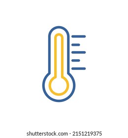 Thermometer heat hot isolated vector icon. Meteorology sign. Graph symbol for travel, tourism and weather web site and apps design, logo, app, UI