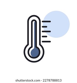 Icono de vector caliente de calor termómetro. Signo de meteorología. Símbolo gráfico para viajes, turismo y meteorología sitio web y diseño de aplicaciones, logotipo, aplicación, interfaz de usuario