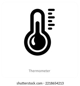 thermometer and heat icon concept