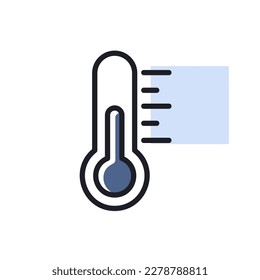 Thermometer heat vector icon. Meteorology sign. Graph symbol for travel, tourism and weather web site and apps design, logo, app, UI