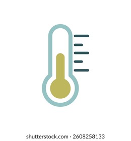 Thermometer heat vector icon. Meteorology sign. Graph symbol for travel, tourism and weather web site and apps design, logo, app, UI