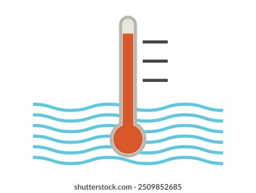 Termómetro con alta temperatura debido al calentamiento del océano