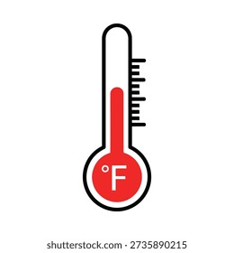A thermometer with a high temperature in fahrenheit
