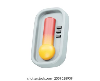  thermometer with high temperature icon 3d
