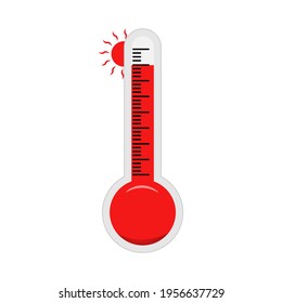 Thermometer High Temperature Icon Flat Vector Stock Vector (Royalty Free)  1956637729 | Shutterstock