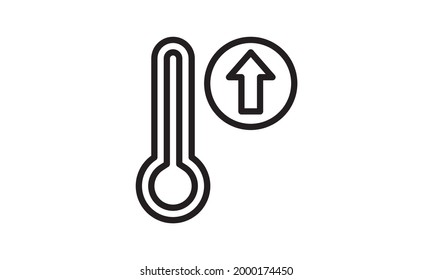 Thermometer high temperature icon. Thin linear thermometer high temperature outline icon isolated on white background from nature collection. Line vector sign, symbol for web and mobile