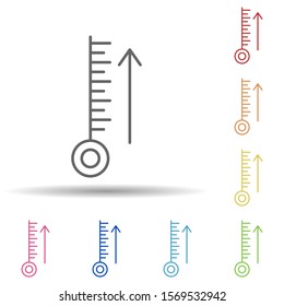 Thermometer, high temperature outline in multi color style icon. Simple thin line, outline vector of ecology icons for ui and ux, website or mobile application