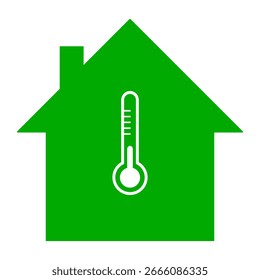 Thermometer and home on white