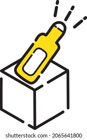 Thermometer hospital medical care cute icon yellow