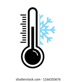 thermometer hot, cold icon vector -  illustration symbol measurement forecast weather