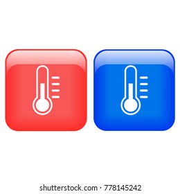thermometer hot and cool icon set vetcor
