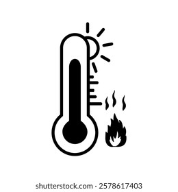 thermometer hot icon - From forecast, Climate and Meteorology icons, widget icons vector illustration, pictogram isolated on white background. color editable