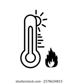 thermometer hot icon - From forecast, Climate and Meteorology icons, widget icons vector illustration, pictogram isolated on white background. color editable
