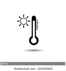 thermometer hot icon ,From forecast, Climate and Meteorology icons, widget icons.vector Illustration
