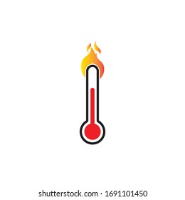 thermometer hot icon vector design illustration 