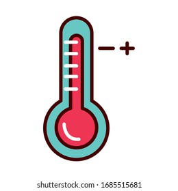thermometer hot temperature fever prevent the spread of covid-19 vector illustration line and file icon