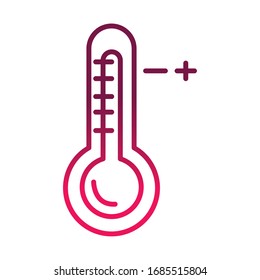 thermometer hot temperature fever prevent the spread of covid-19 vector illustration gradient icon