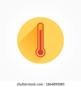 Thermometer-Hot-Warme-Long-Schatten-Farbsymbol