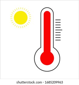 Thermometer, hot weather, the sun