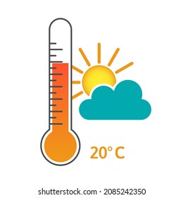 Thermometer. Hot weather symbol. Vector illustration