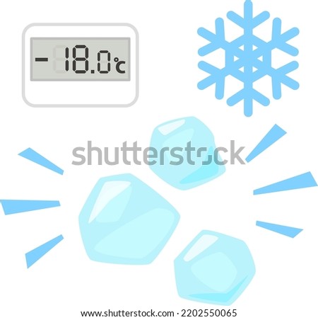 -18°C thermometer and ice, freezing