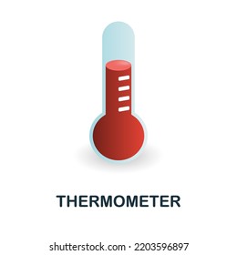 Thermometer icon. 3d illustration from measuring collection. Creative Thermometer 3d icon for web design, templates, infographics and more