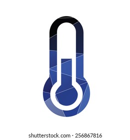 thermometer icon Abstract Triangle Geometrical background 