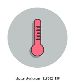 thermometer icon in badge style. One of web collection icon can be used for UI, UX
