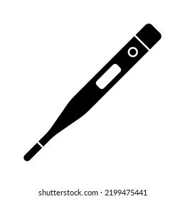 Thermometer icon. Black silhouette. Front side view. Vector simple flat graphic illustration. Isolated object on a white background. Isolate.