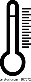 thermometer icon with black thick outlines that measures temperature