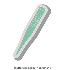 Thermometer icon in black and white colors, vector illustration graphic.
