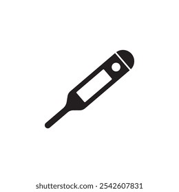 Signo de Vector blanco y negro del icono del termómetro