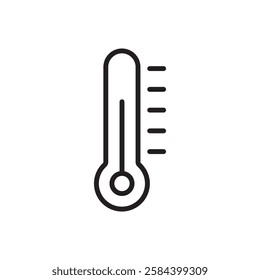Thermometer icon black and white vector outline sign