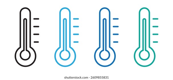 Thermometer icon black and white vector sign.