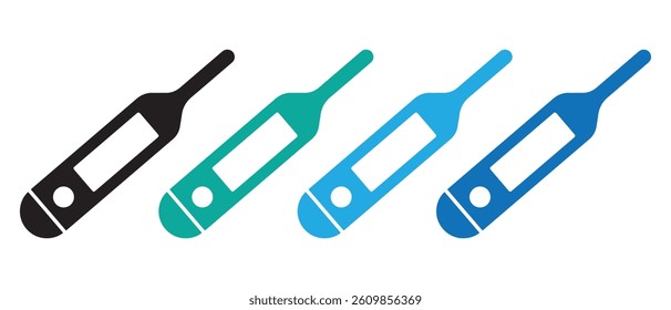 Thermometer Icon black and white vector sign.