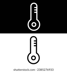 Thermometer icon, Black and White Version Design