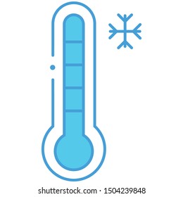 Thermometer icon blue lineal vector illustration 