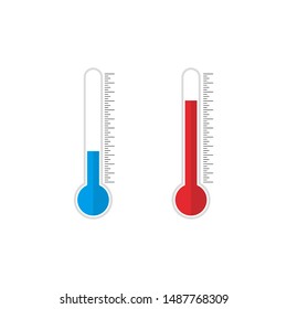 Thermometer Icon Blue Red Indicators Flat Stock Vector (Royalty Free ...