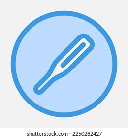 Thermometer icon in blue style, use for website mobile app presentation