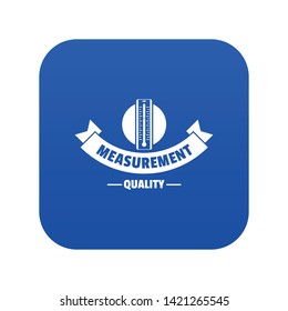 Thermometer icon blue vector isolated on white background