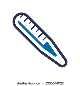 Thermometer icon, body thermometer icon vector on white background, body thermometer trendy filled icons from Tools and utensils collection, thermometric high temperature