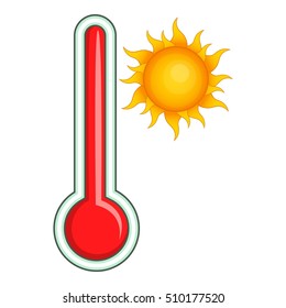 Thermometer icon. Cartoon illustration of thermometer vector icon for web design