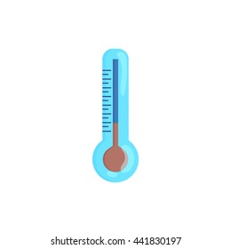 Thermometer icon in cartoon style on a white background