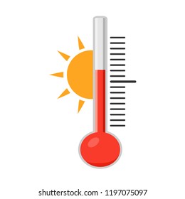 Thermometer icon. Celsius and fahrenheit meteorology thermometers measuring heat and cold.