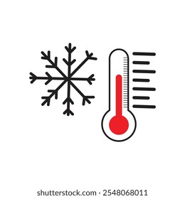 thermometer icon cold and heat, temperature scale symbol, hot weather sign, simple isolated vector image