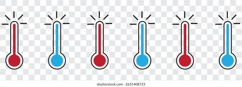 Thermometer icon cold heat warm weather vector 