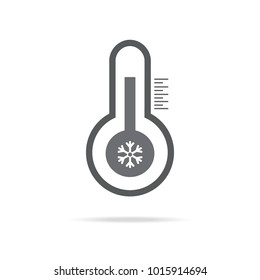 Thermometer icon. Cold weather thermometer icon vector illustration on white background. Flat web design element for website, app or infographics materials.