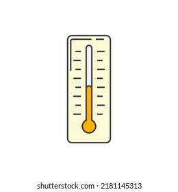 Thermometer icon in color, isolated on white background 