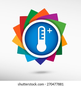 Thermometer icon color icon, vector illustration. Flat design style